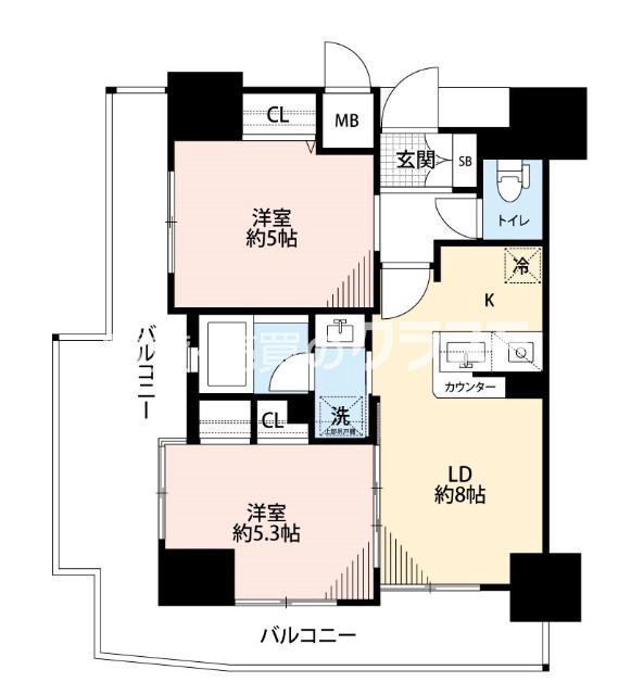 エステムプラザ難波WESTリバークロスの間取り