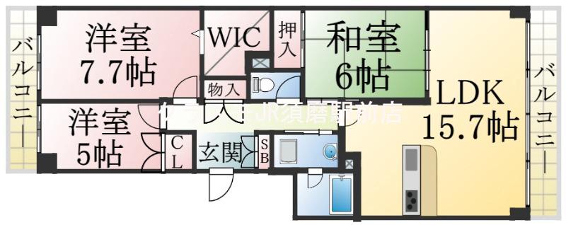 道正台の完工年月(1994年3月)築の賃貸マンションの間取り