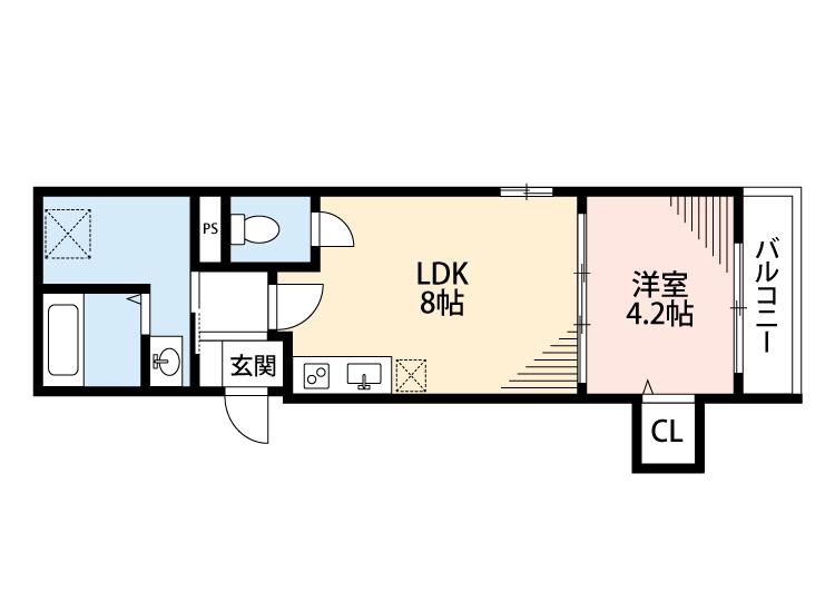 内本町の完工年月(2022年12月)築の賃貸アパートの間取り