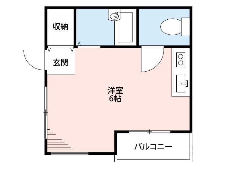 山手町の完工年月(1974年1月)築の賃貸アパートの間取り