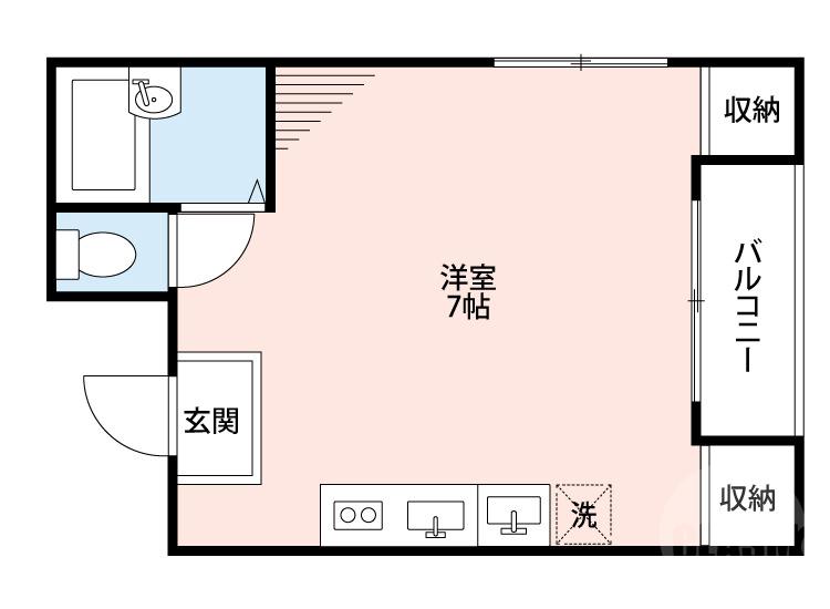 山手町の完工年月(1974年1月)築の賃貸アパートの間取り