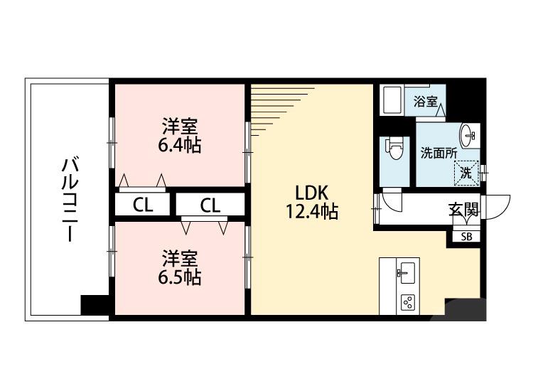 金田町の完工年月(2016年10月)築の賃貸マンションの間取り
