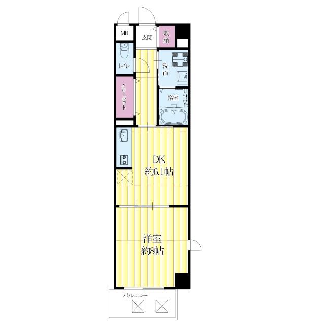 長野西の完工年月(2012年11月)築の賃貸マンションの間取り