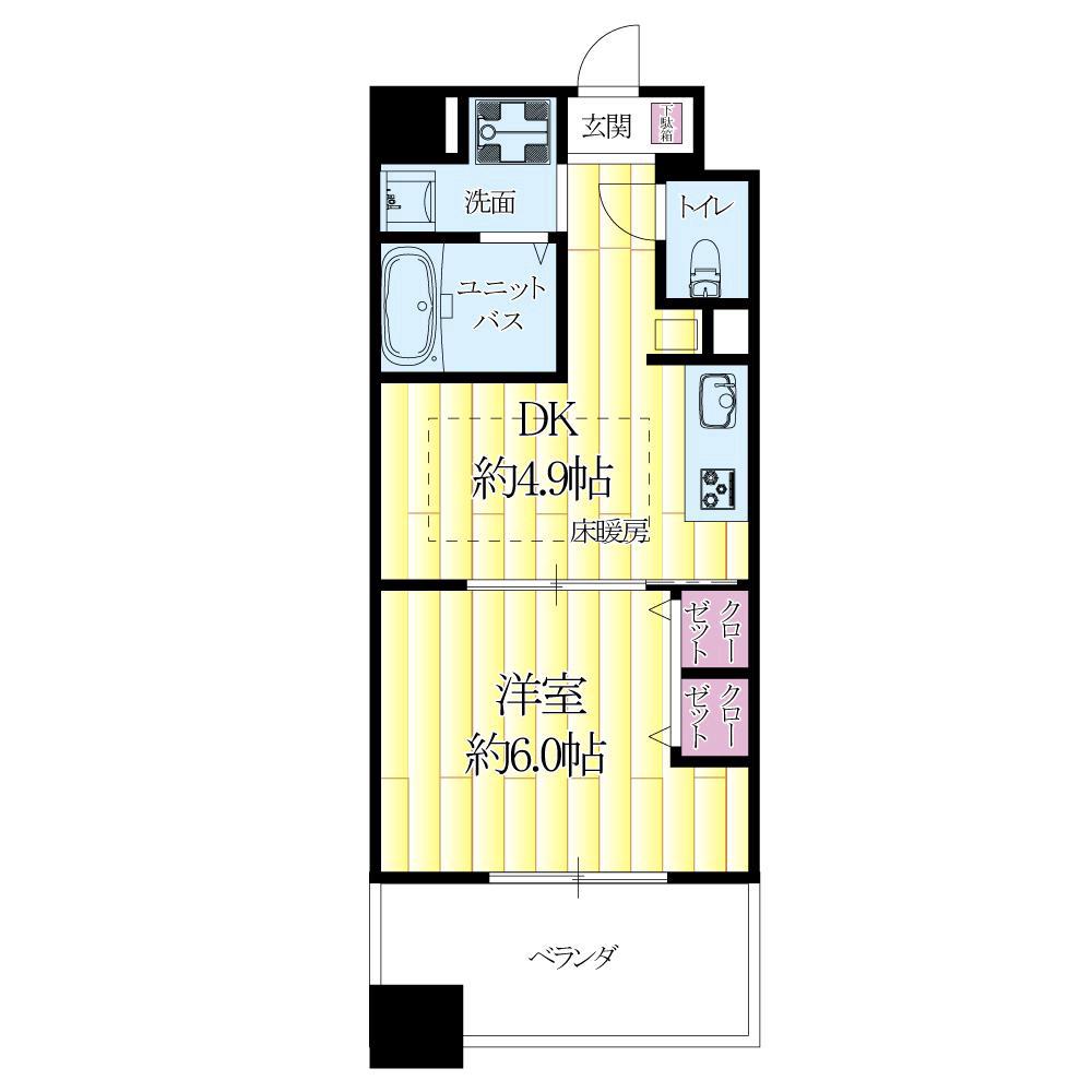 泉町の完工年月(2007年3月)築の賃貸マンションの間取り
