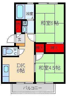 サンライフハイツB棟の間取り