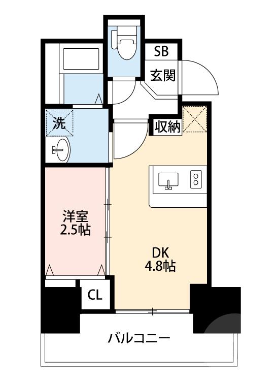 朝日町の完工年月(2023年3月)築の賃貸マンションの間取り