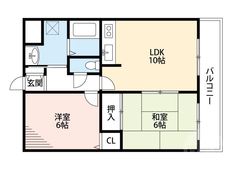 原町の完工年月(1998年3月)築の賃貸マンションの間取り