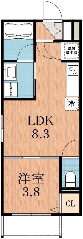 山之内の完工年月(2023年3月)築の賃貸アパートの間取り