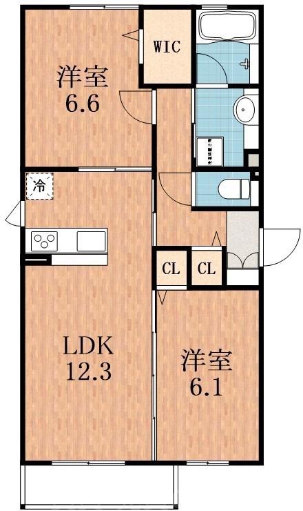 加美東の完工年月(2017年1月)築の賃貸アパートの間取り