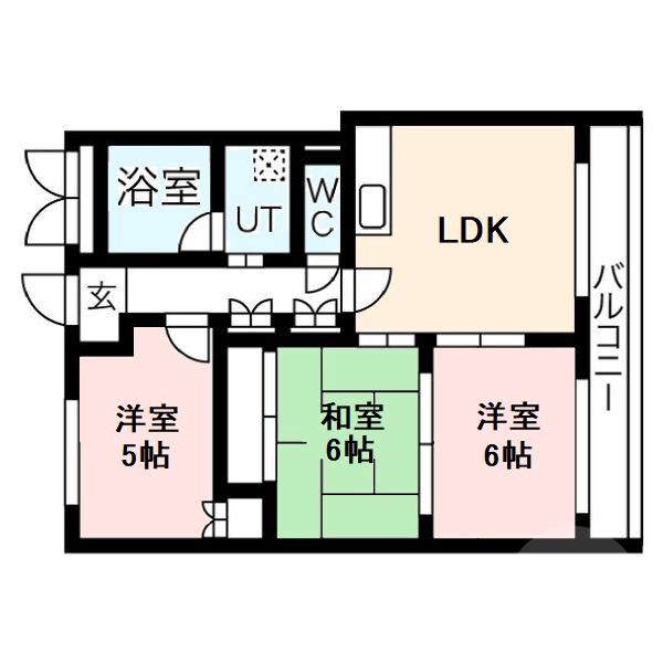 五月が丘東の完工年月(1984年1月)築の賃貸マンションの間取り
