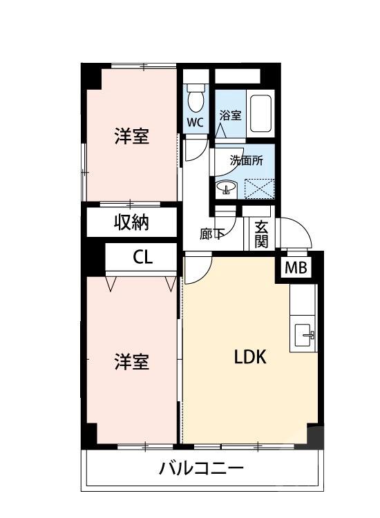 南清和園町の完工年月(2000年9月)築の賃貸マンションの間取り