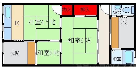 高柳の完工年月(1976年3月)築の賃貸一戸建ての間取り