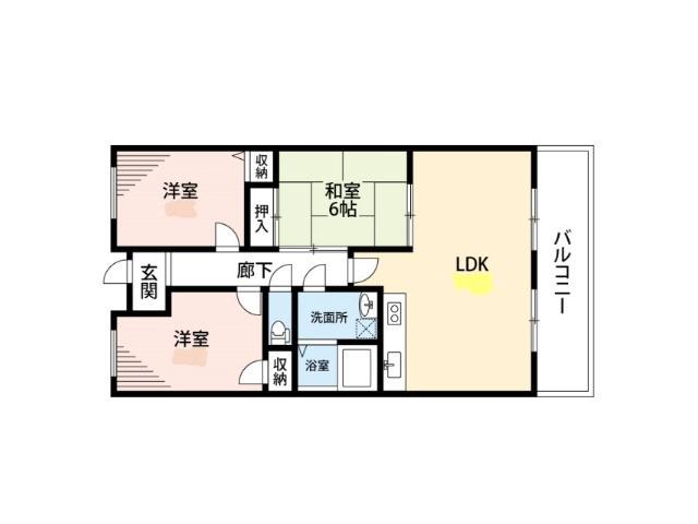 千里山東の完工年月(1998年8月)築の賃貸マンションの間取り