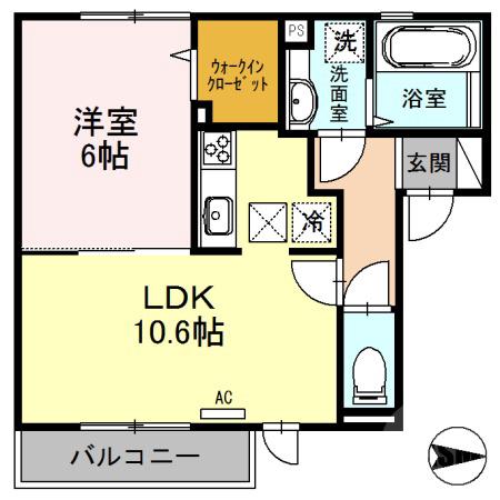沢良宜浜の完工年月(2015年3月)築の賃貸アパートの間取り