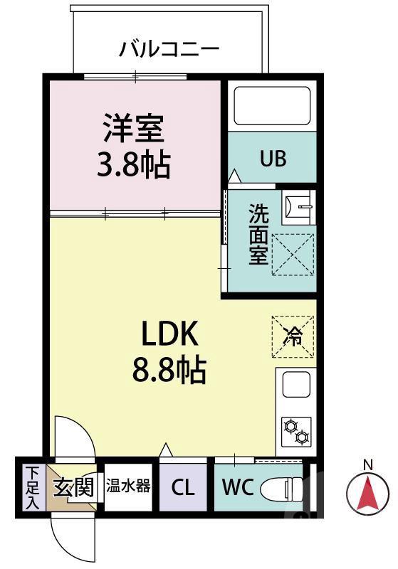 美沢町の完工年月（2023年6月）築の賃貸アパートの間取り