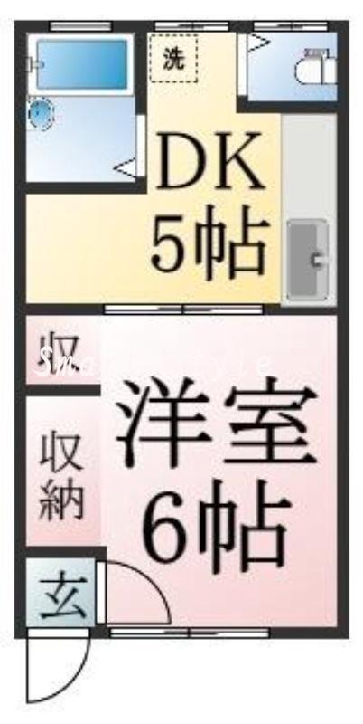 大開通の完工年月(1996年9月)築の賃貸アパートの間取り
