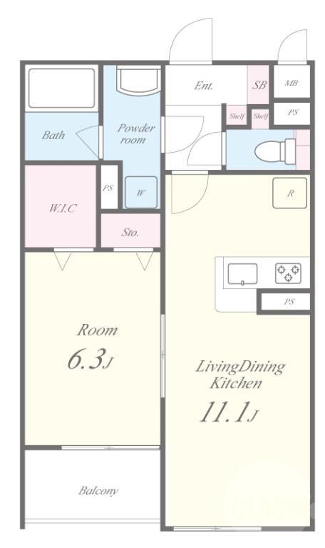 大住町の完工年月(2023年10月)築の賃貸アパートの間取り