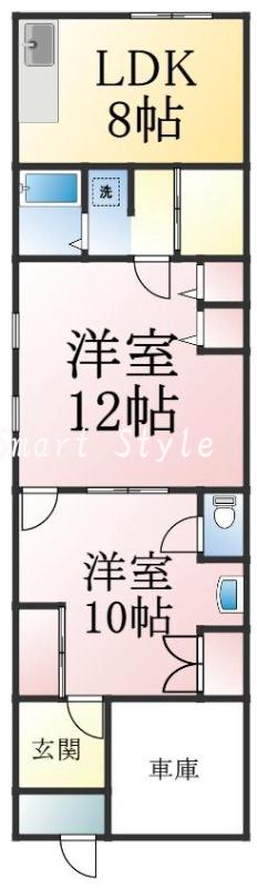 池田広町の完工年月(1935年1月)築の賃貸一戸建ての間取り