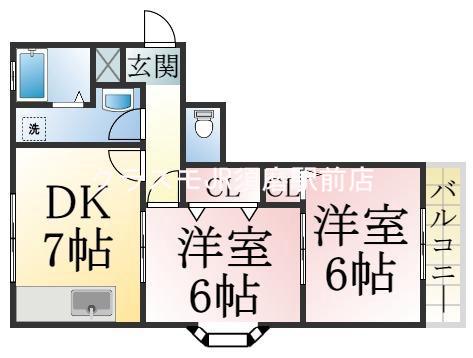 多井畑南町の完工年月(1996年2月)築の賃貸アパートの間取り