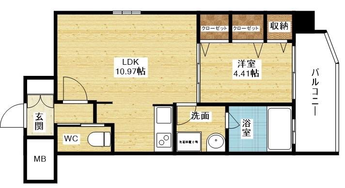 レジディア新大阪Ⅱの間取り