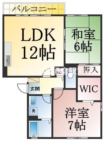 西舞子の完工年月(2000年4月)築の賃貸アパートの間取り