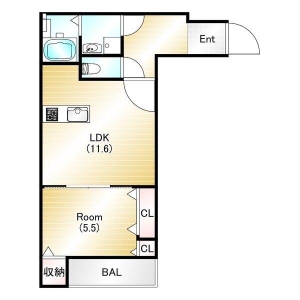 山手町の完工年月(2023年10月)築の賃貸アパートの間取り