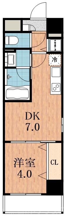 逢阪の完工年月(2023年8月)築の賃貸マンションの間取り