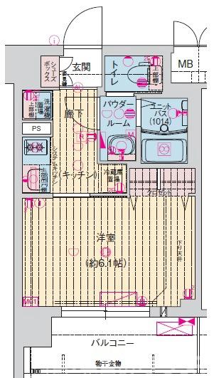 プレサンス京都室町通紫水の間取り