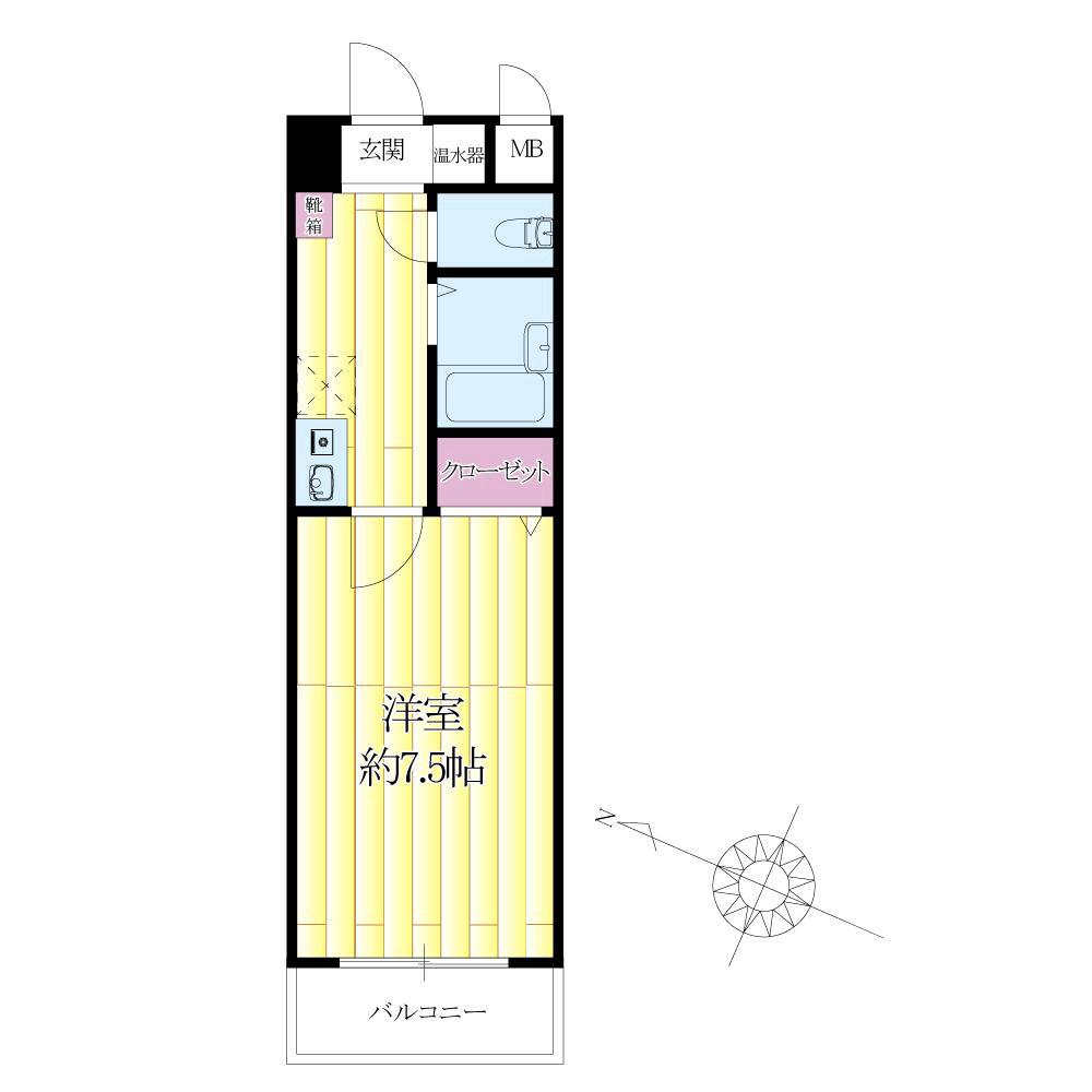 上山手町の完工年月(1997年3月)築の賃貸マンションの間取り