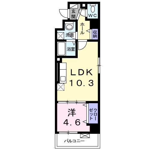 横江の完工年月(2015年7月)築の賃貸マンションの間取り