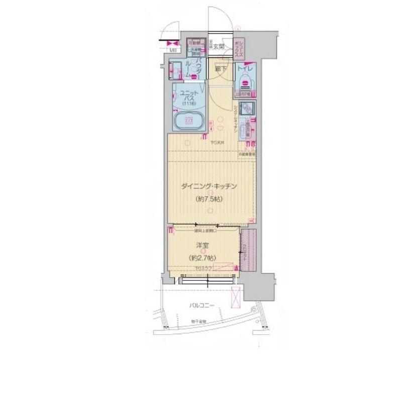 垂水町の完工年月(2022年3月)築の賃貸マンションの間取り