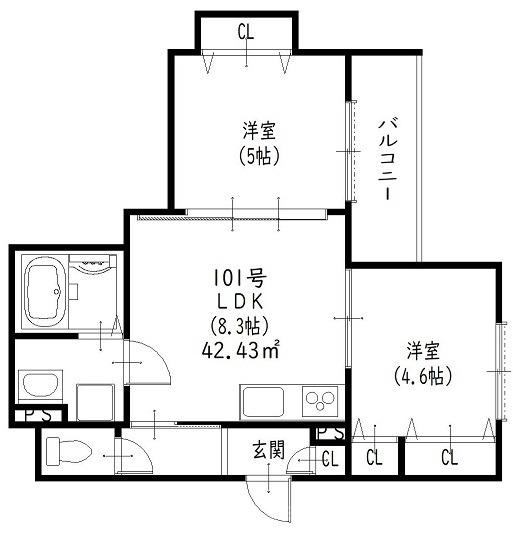 ピレーネ明和の間取り
