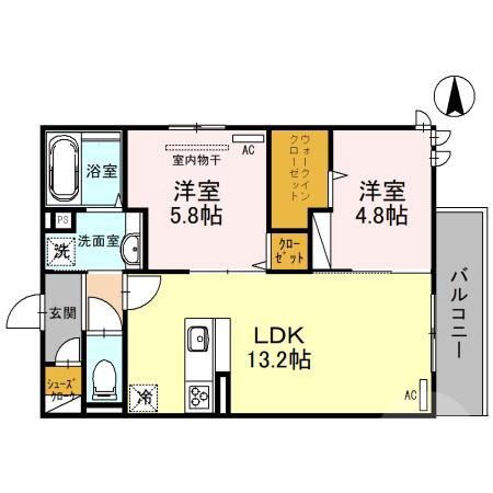 沢良宜西の完工年月(2024年5月)築の賃貸アパートの間取り