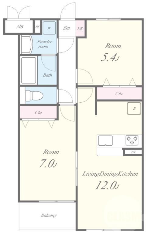 内本町の完工年月(2024年3月)築の賃貸アパートの間取り