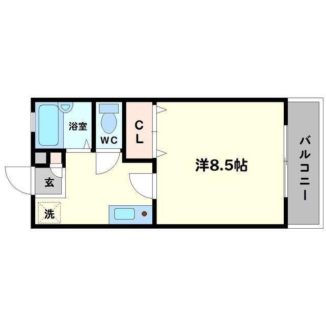 山手町の完工年月(1998年2月)築の賃貸アパートの間取り