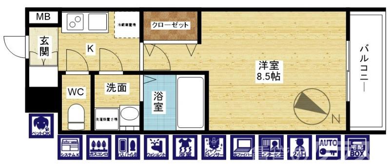 レジュールアッシュ塚本レジデンスの間取り