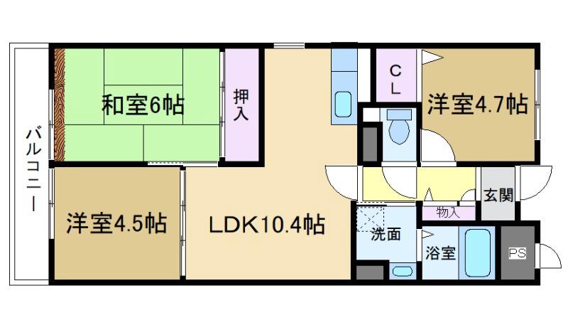 香里プラザⅥの間取り