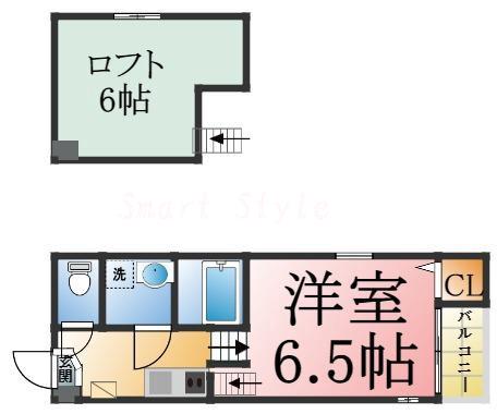 川原の完工年月(2017年11月)築の賃貸アパートの間取り