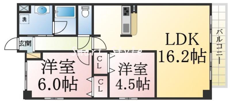 川原の完工年月(2023年7月)築の賃貸マンションの間取り