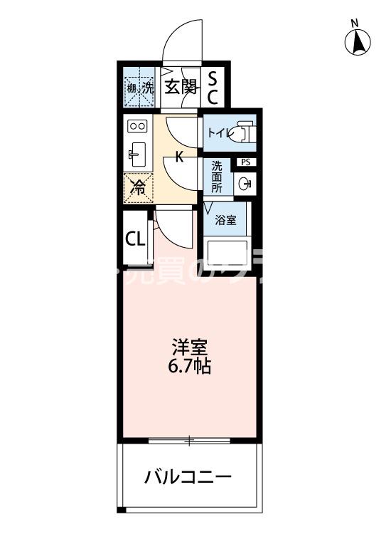 三軒家東の完工年月(2024年3月)築の賃貸マンションの間取り