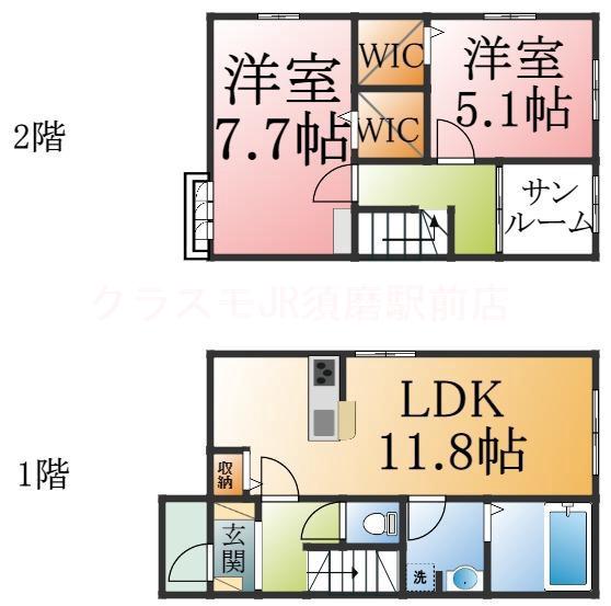 舞子台の完工年月(2024年7月)築の賃貸アパートの間取り