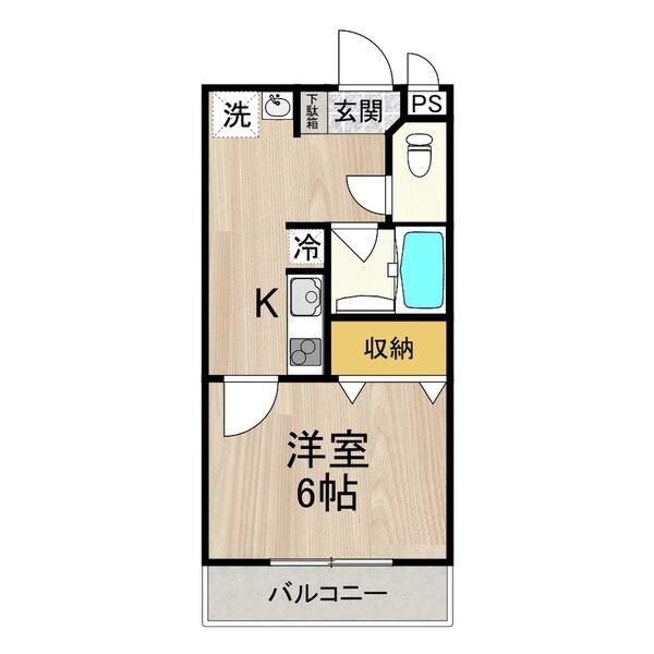 円山町の完工年月(1986年7月)築の賃貸マンションの間取り