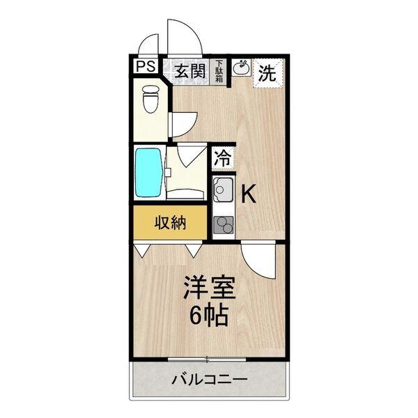 円山町の完工年月(1986年7月)築の賃貸マンションの間取り