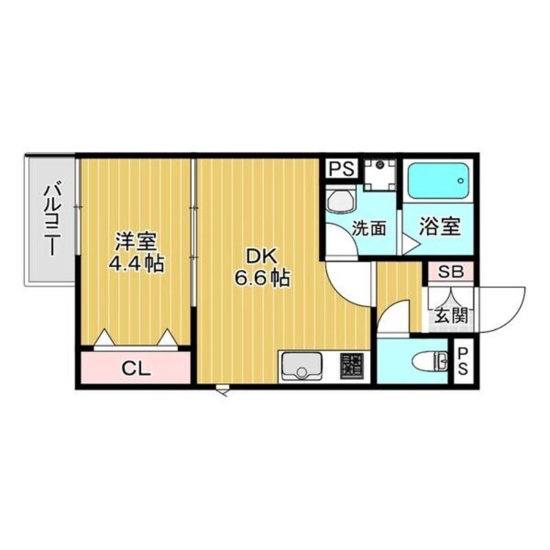 江坂町の完工年月(2024年7月)築の賃貸アパートの間取り
