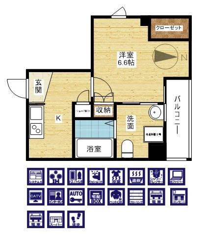 プレミアムソレイユ塚本駅前の間取り
