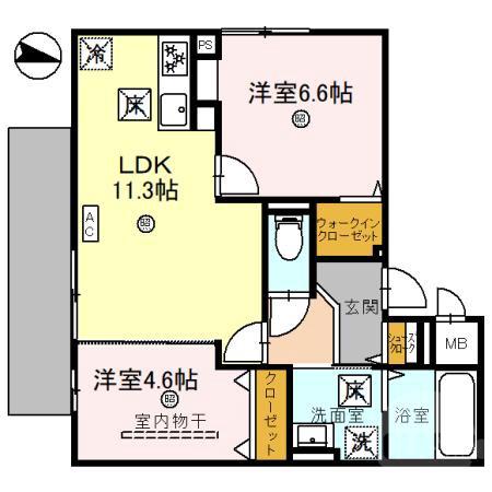 垂水町の完工年月(2024年10月)築の賃貸アパートの間取り