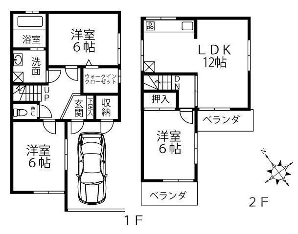三和町の完工年月(1980年12月)築の賃貸一戸建ての間取り