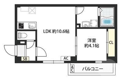 朝日が丘町の完工年月(2024年8月)築の賃貸マンションの間取り