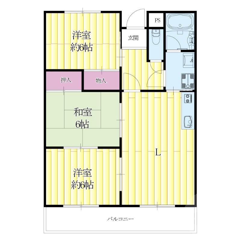 長野西の完工年月(1992年5月)築の賃貸マンションの間取り