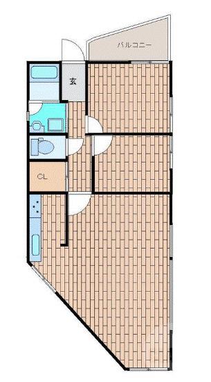 原町の完工年月(1992年4月)築の賃貸マンションの間取り